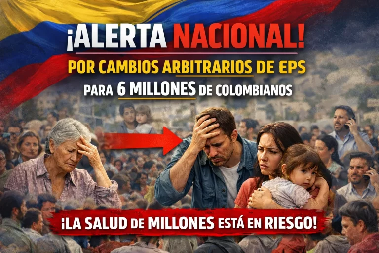 ALERTA NACIONAL POR CAMBIOS ARBITRARIOS DE EPS PARA 6 MILLONES DE COLOMBIANOS